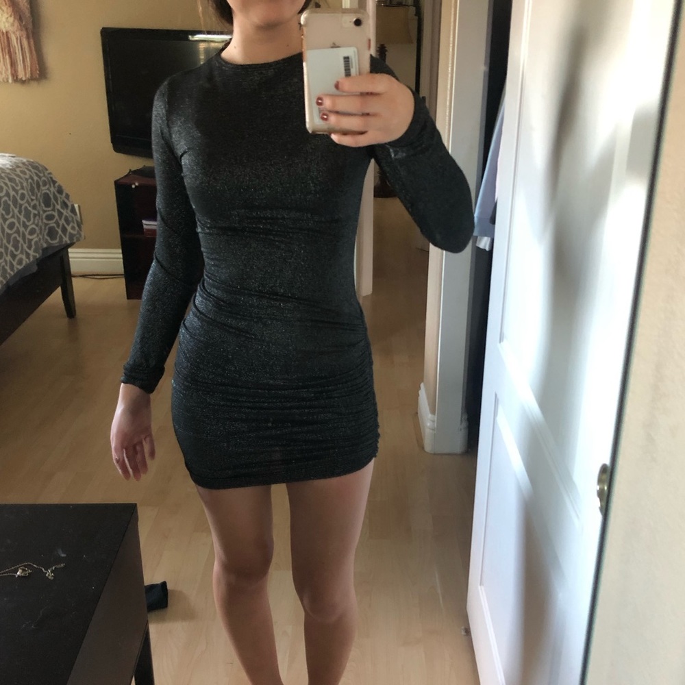 Black Sparkly Bodycon Dress